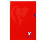 Cahier piqué Mimesys A4 48 pages grands carreaux couverture polypropylène - Rouge