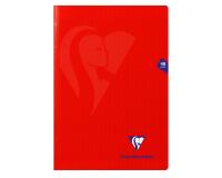 Cahier piqué Mimesys A4 48 pages grands carreaux couverture polypropylène - Rouge