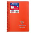 Carnet reliure intégrale enveloppante Koverbook 11x17cm 100 pages petits carreaux couverture polypropylène transparent - Assortis