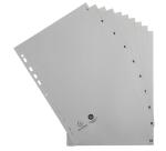 Intercalaires imprimés numériques PP gris recyclé - 10 positions - A4 - Gris