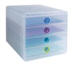 Module de classement Pop-Box 4 tiroirs Chromaline - Couleurs assorties