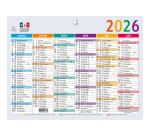 Calendrier Multicolore 13 x 17 cm Semestriel 2026 - Multicolore