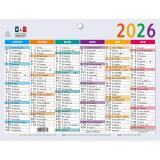 Calendrier Multicolore 13 x 17 cm Semestriel 2026 - Multicolore