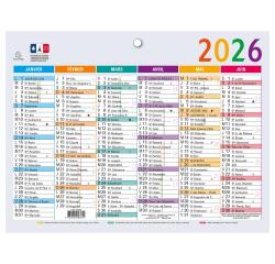 Calendrier Multicolore 13 x 17 cm Semestriel 2026 - Multicolore
