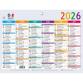 Calendrier Multicolore 13 x 17 cm Semestriel 2026 - Multicolore