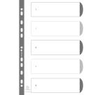 Intercalaires 5 positions A4 carte blanche + onglets couleurs imprimées - Blanc