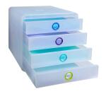 Module de classement Pop-Box 4 tiroirs Chromaline - Couleurs assorties