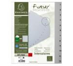 Intercalaires imprimés numériques PP recyclé gris 12 positions - A4 Maxi - Gris