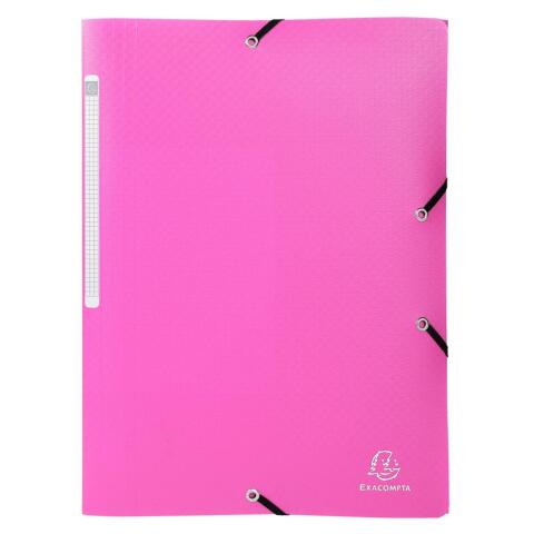 Carpeta Exacompta con gomas y 3 solapas Polipropileno 5/10º Opaco - A4 - Rosa