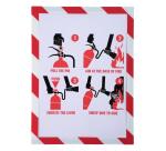 Pochette d'affichage magnétique de sécurité A4 - Blanc/rouge