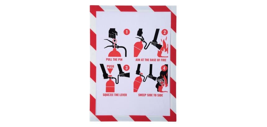 Pochette d'affichage magnétique de sécurité A4 - Blanc/rouge