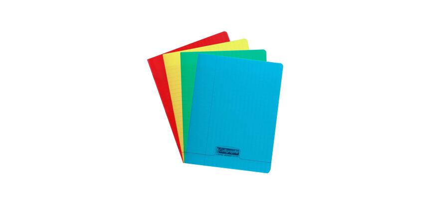 Cahier piqué 8000 POLYPRO 17x22 cm 140 pages grands carreaux 90 g - Assortis