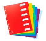 Register A4 Maxi PP 300µ, 6 neutrale Taben - Farben sortiert