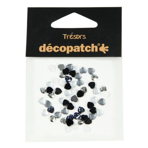 Sachet 60 coeurs 0,5cm - noir/blanc - Noir & Blanc