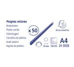 Canutillos para encuadernar Caja de 50 - Grosor: 25mm - Capacidad: 150-210 - Negro