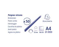 Canutillos para encuadernar Caja de 50 - Grosor: 25mm - Capacidad: 150-210 - Negro