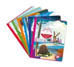 Les Fables de La Fontaine cahier d'écriture piqué 17x22cm 32 pages double ligne 3mm + interligne verticale + marge 6 fables assorties - Assortis