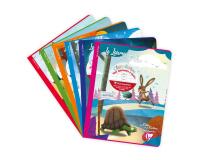 Les Fables de La Fontaine cahier d'écriture piqué 17x22cm 32 pages double ligne 3mm + interligne verticale + marge 6 fables assorties - Assortis