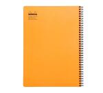 Notebook Rhodia Classic reliure intégrale 22,5x29,7 cm 160 pages petits carreaux 5x5 avec cadre en-tête détachables 80g - Orange