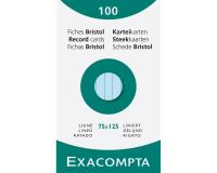 Exacompta Record Cards Pack 100 Blue 75X125 Lined