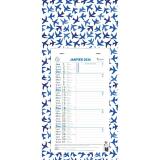 Calendrier mensuel décor Papier avec feuillets détachables 15,5 x 28,5 cm support plaque imprimée 19 x 41 cm 2026 - Couleurs assorties