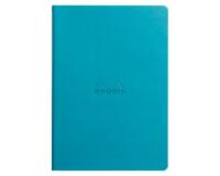 Rhodiarama piqûre textile A5 64p dot papier ivoire 90g - Turquoise