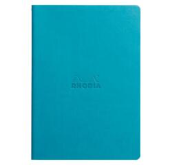 Rhodiarama piqûre textile A5 64p dot papier ivoire 90g - Turquoise