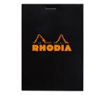Bloc agrafé Rhodia N°12 8,5x12 cm 80 feuillets petits carreaux 5x5 80g - Noir