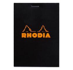 Bloc agrafé Rhodia N°12 8,5x12 cm 80 feuillets petits carreaux 5x5 80g - Noir