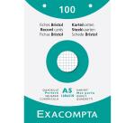 Pk 100 Exa Record Cards 148/200 Sq White - White