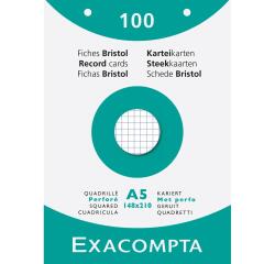 Pk 100 Exa Record Cards 148/200 Sq White - White