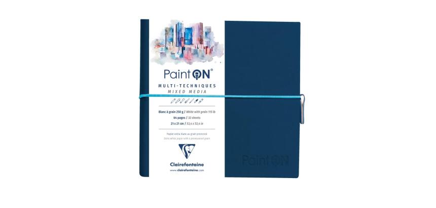 PaintON à Grain carnet cousu 32F 19x19cm 250g - Bleu nuit