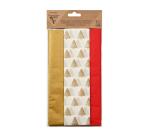 PAPIER DE SOIE IMPRIMÉE, Sachet de 6 feuilles au format 50x75cm - Assortiment Noël - Assortiment