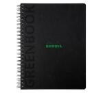 Greenbook cahier recyclé et recyclable en carte rigide 715 g/m2 - A4+ 22,5x29,7 cm 160 pages Ligné perforation 4 trous - Papier Clairefontaine recyclé 90 g/m2 - Noir - New - Noir