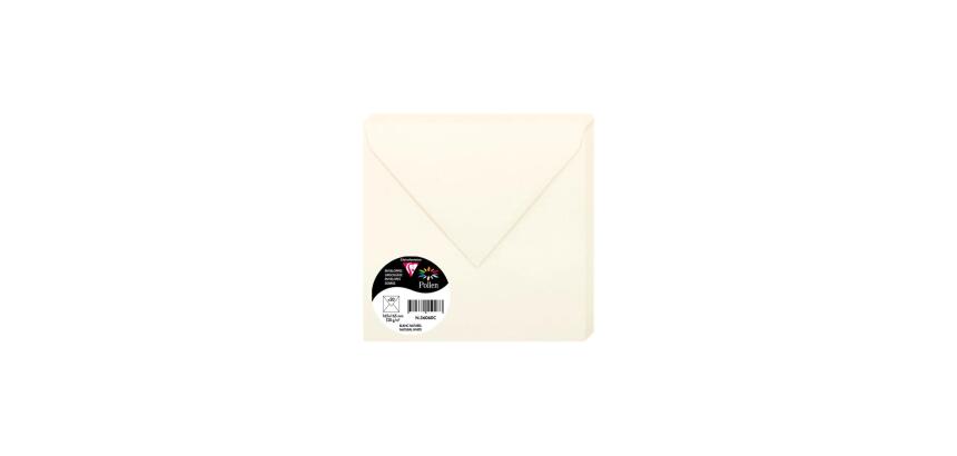 BLANC NATUREL, Paquet de 20 enveloppes Pollen 165x165mm 120g/m2 - Blanc naturel