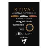 Etival Noir bloc collé 1 côté 15F A5 300g double grain