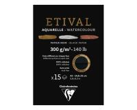 Etival Noir bloc collé 1 côté 15F A5 300g double grain