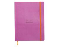 Rhodiarama carnet souple 19x25 cm 160 pages ligné papier ivoire 90g fermeture élastique - Lilas