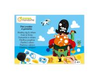 Boîte créative, Pâte à modeler et gommettes, Pirates - Bleu