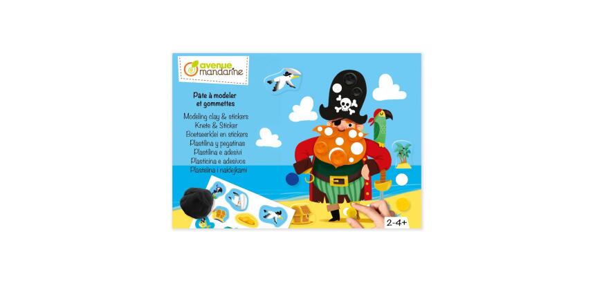 Boîte créative, Pâte à modeler et gommettes, Pirates - Bleu