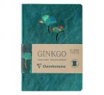 Ginkgo, Carnet broché en cuir A5 14,8x21 cm, 144 pages, ligné, ass.