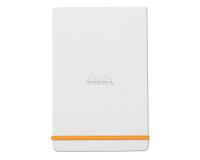 Rhodiarama Webnotepad rembordé rigide 9x14 cm 192 pages ligné microperforé papier ivoire 90g fermeture élastique - Blanc