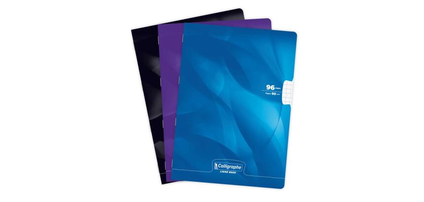 Cahier piqué 8000 CARTE A4 96 pages grands carreaux 90 g - Assortis