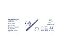 Canutillos para encuadernar Caja de 100 - Grosor: 16mm - Capacidad: 90-120 - Negro