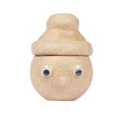 Boîte personnage avec bonnet 9,5x8,5x13cm - Kraft