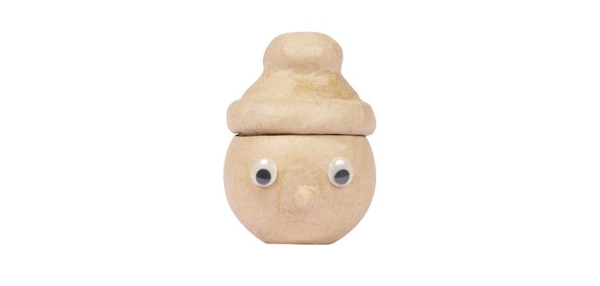 Boîte personnage avec bonnet 9,5x8,5x13cm - Kraft