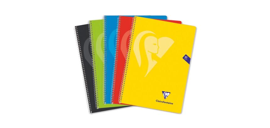 Mimesys Folio spiral notebook 21.5x31cm 160 squared pages 4x4 with margin, polypropylene cover in bright colors - Assorted