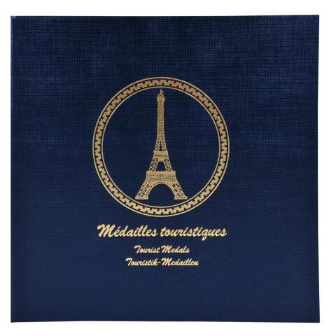 Carpeta de MONEDAS TURÍSTICAS 24,5x25 cm - Capacidad: 100 medallas turísticas. - Azul marino