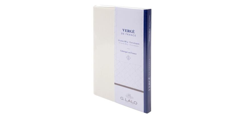 10 cartes et 10 enveloppes visite Vergé, sous sachet