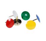 Boîte de 1 000 punaises couleur en laiton - Hauteur de pointe 9mm - 9mm de diamètre - Couleurs assorties
